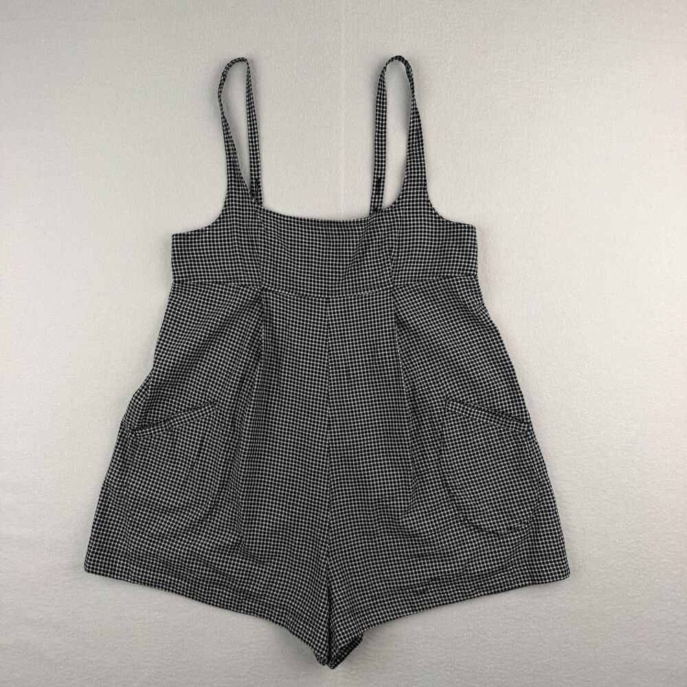 Free People FP Movement Billie Plaid Gingham Romper Jumpsuit Athleisure Sz 6